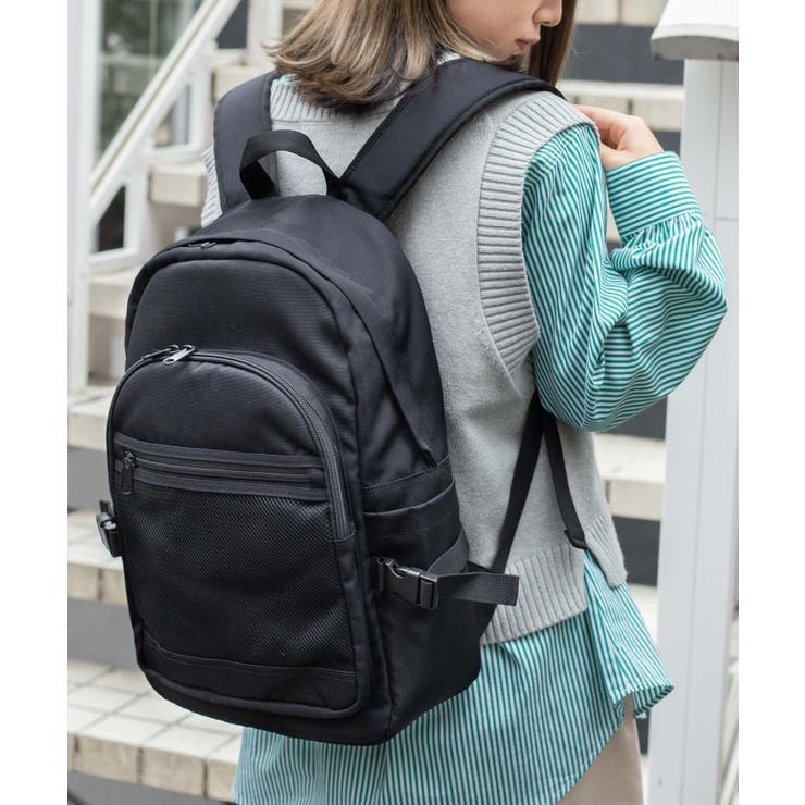 WEB限定】メッシュポケットバックパック 韓国 韓国ファッション[品番