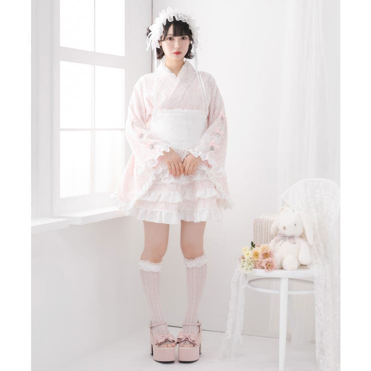 総レースリボン浴衣ドレス 量産型 地雷系 夢展望[品番：YU000047506