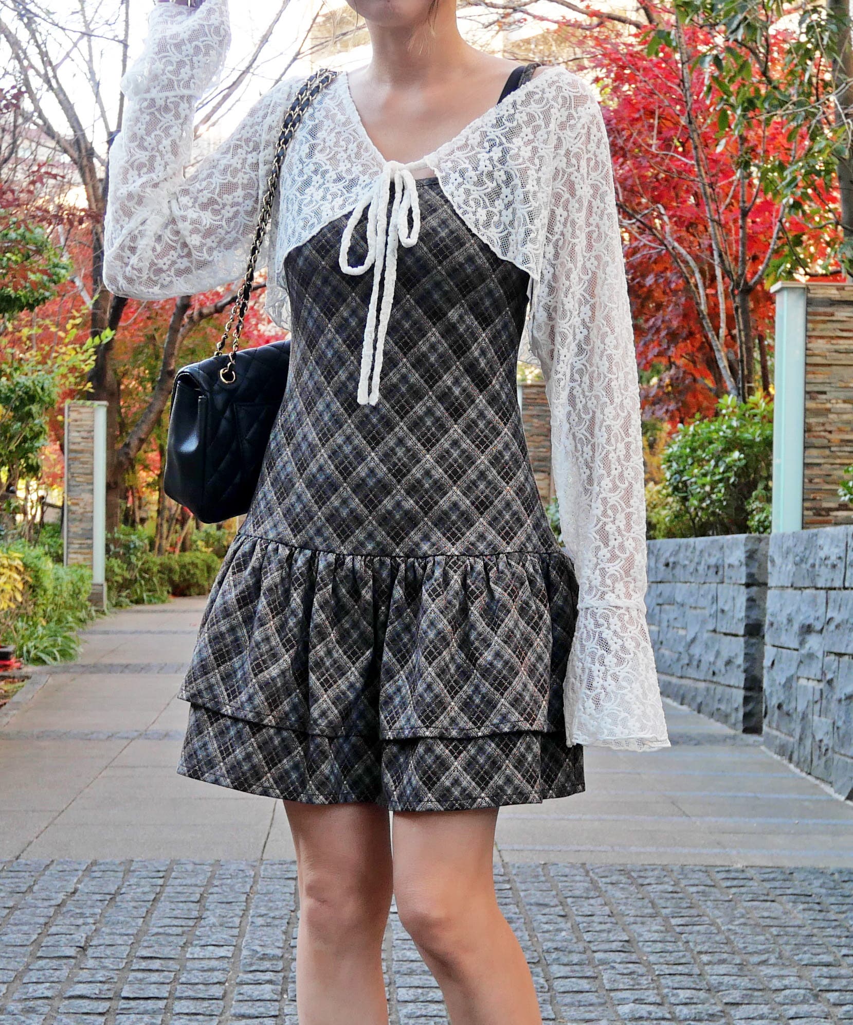 チェックワンピースボレロセット[品番：TRNW0002151]｜FUN（ファン）の