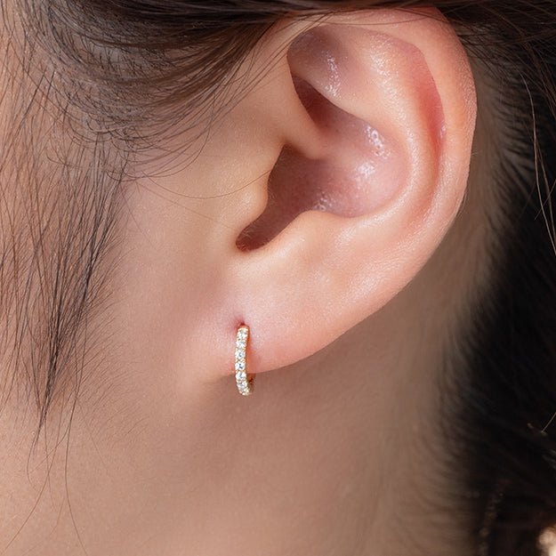 K18/PT「ユーニス フープ S」ピアス｜【オレフィーチェ】Orefice