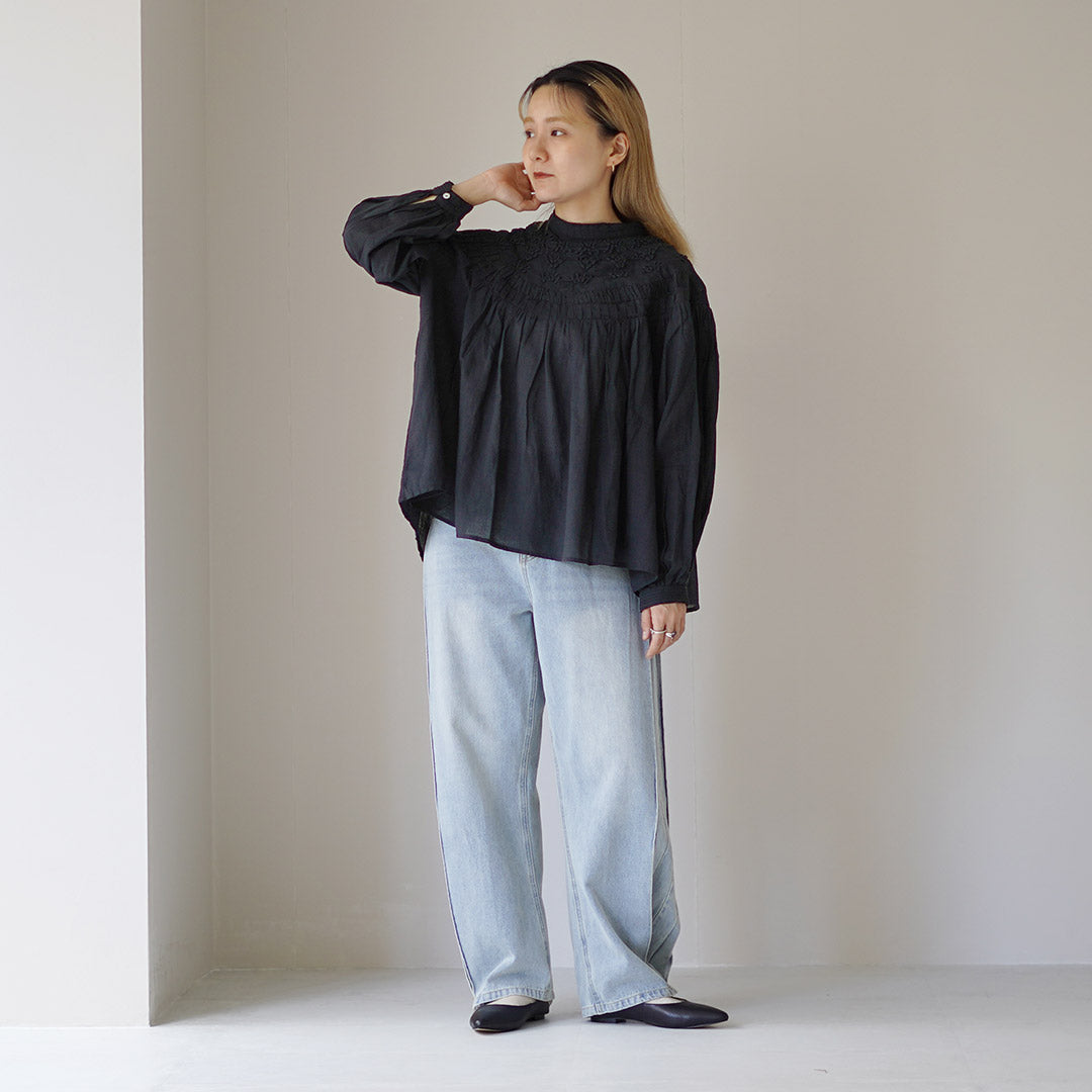 TUMUGU（ツムグ） ハンド刺繍 コットンモス プルオーバー / レディース