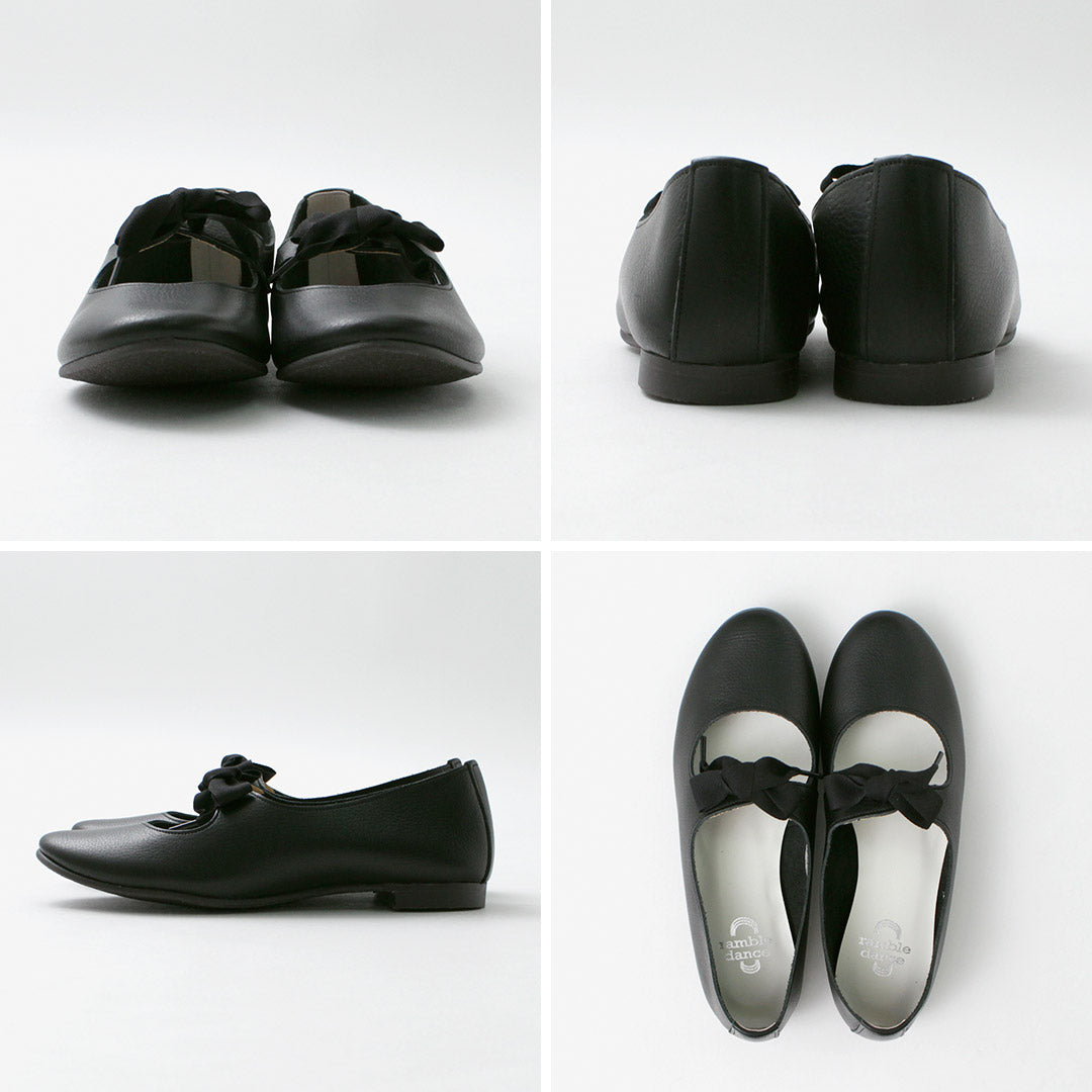 RAMBLE DANCE（ランブルダンス） シュリンクレザー リボンバレエ