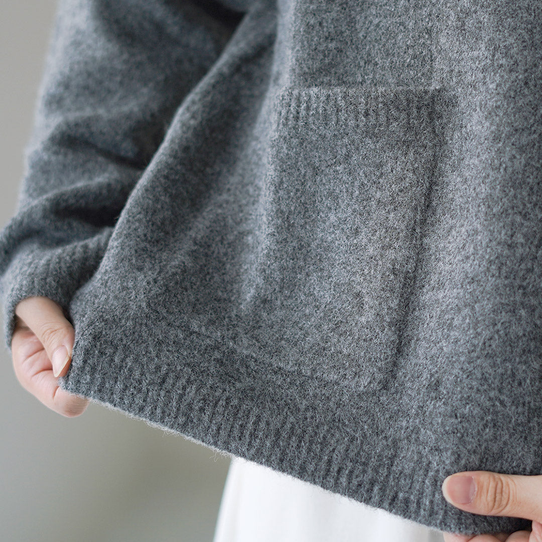 mizuiro ind（ミズイロインド） 襟付き ショートカーディガン / ニット