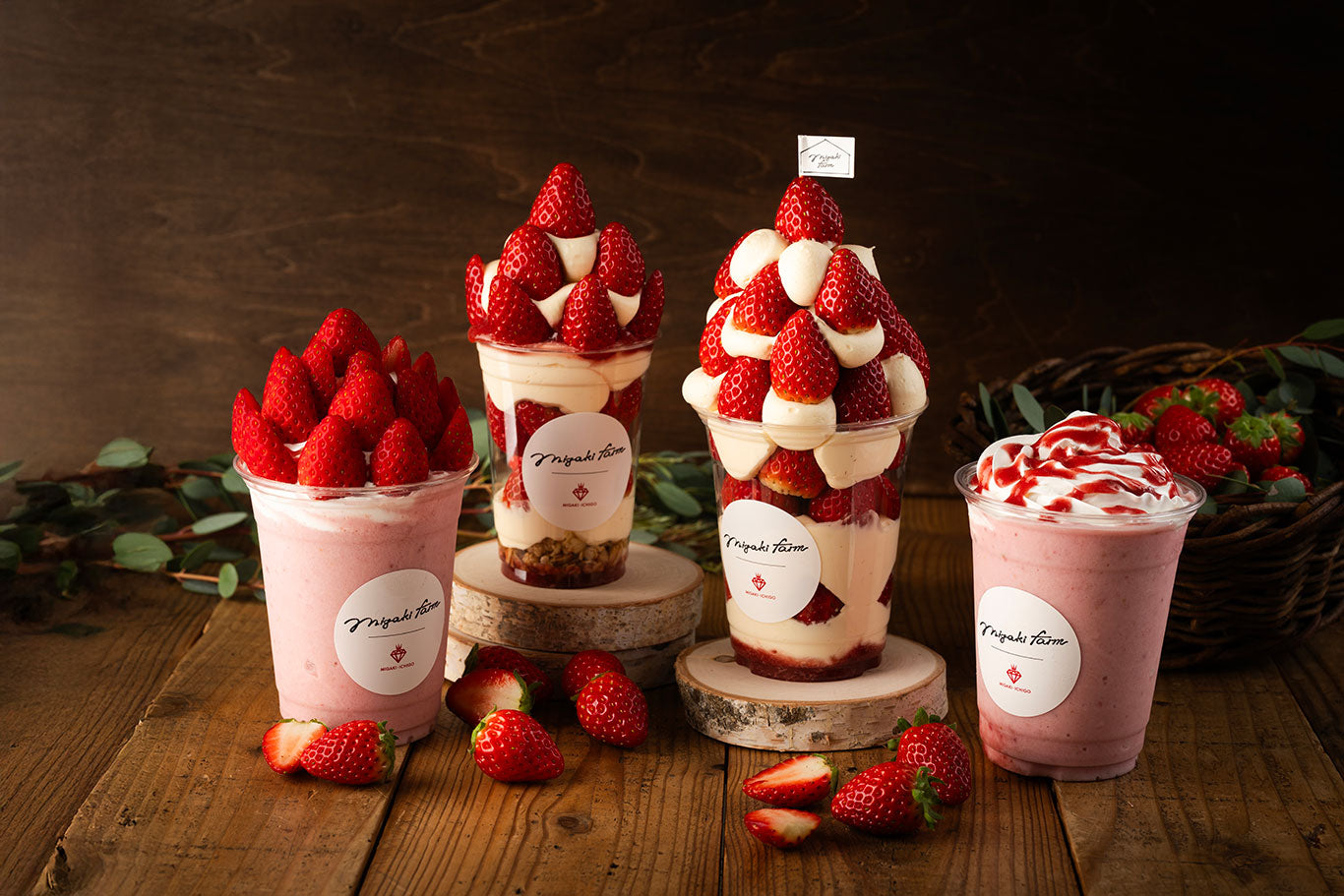 MIGAKI FARM SHOP&CAFE 山元店」いちごパフェメニュー＆ドリンク再登場