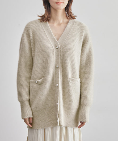 ROPÉ(ロペ) / フォックスウール片畦パールボタンカーディガン