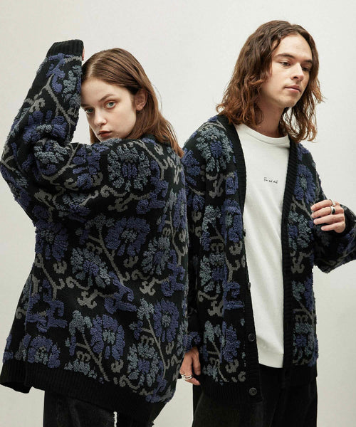 JUNRED(ジュンレッド) / フラワーニットルーズカーディガン (トップス