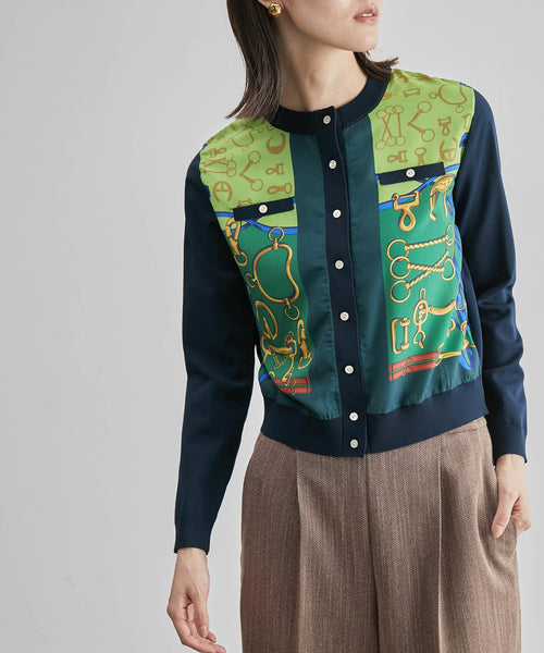 ROPÉ(ロペ) / 【高評価】【23AW】ヴィンテージスカーフ柄カーディガン