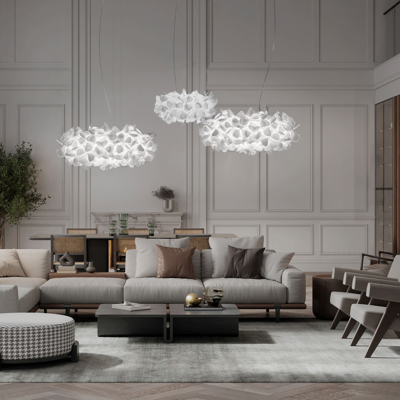 Clizia Mama Non Mama Large White Suspension Slamp | Artemest