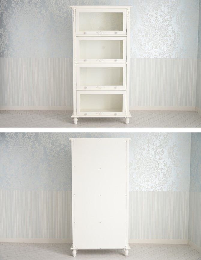 スノーホワイトプリンセス プチROCOCO 姫系 スライド本棚4段