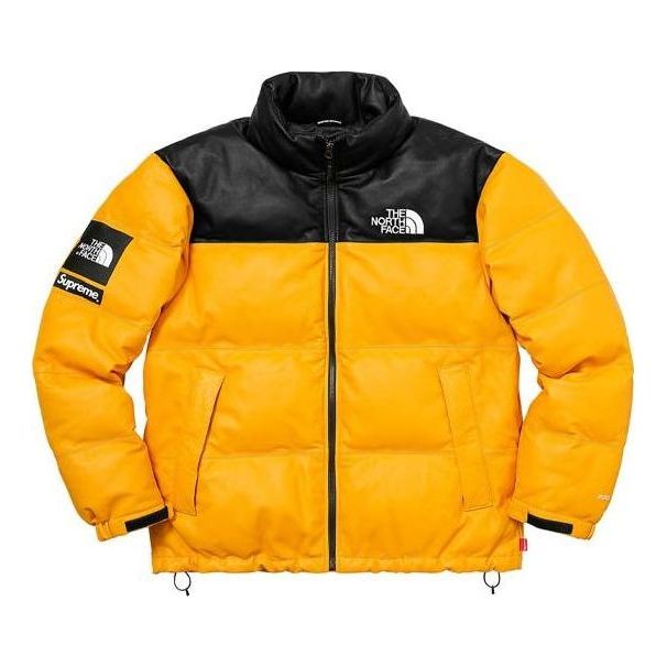 Supreme FW17 x The North Face Leather Nuptse Jacket 'Yellow' SUP