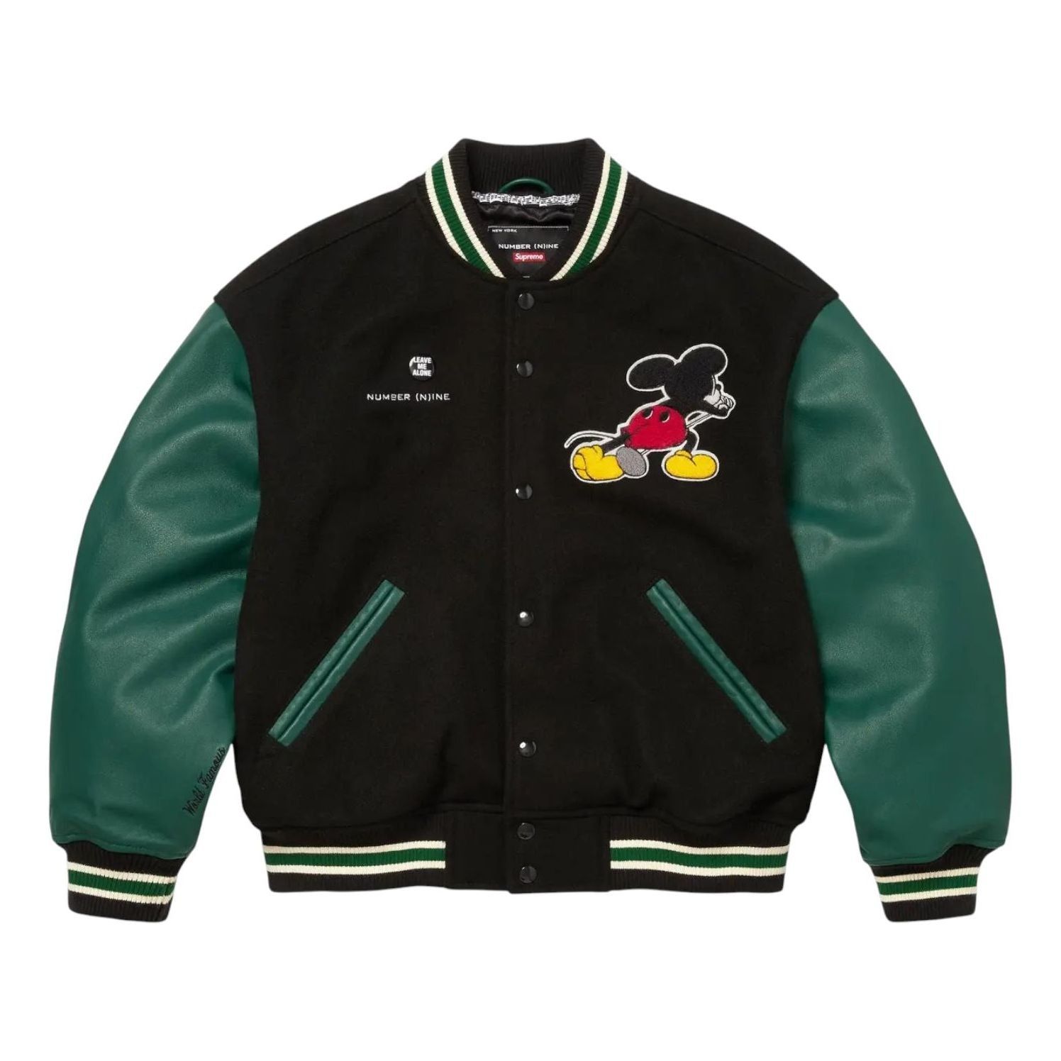 Supreme x Number (N)ine Mickey Varsity Jacket 'Black' FW25J50-BLACK