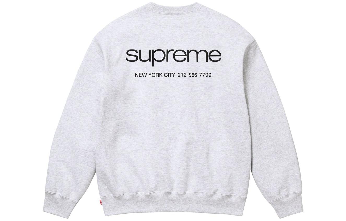 Supreme FW23 Week10 NYC Crewneck Logo Sweater 'White' SUP-FW23-174