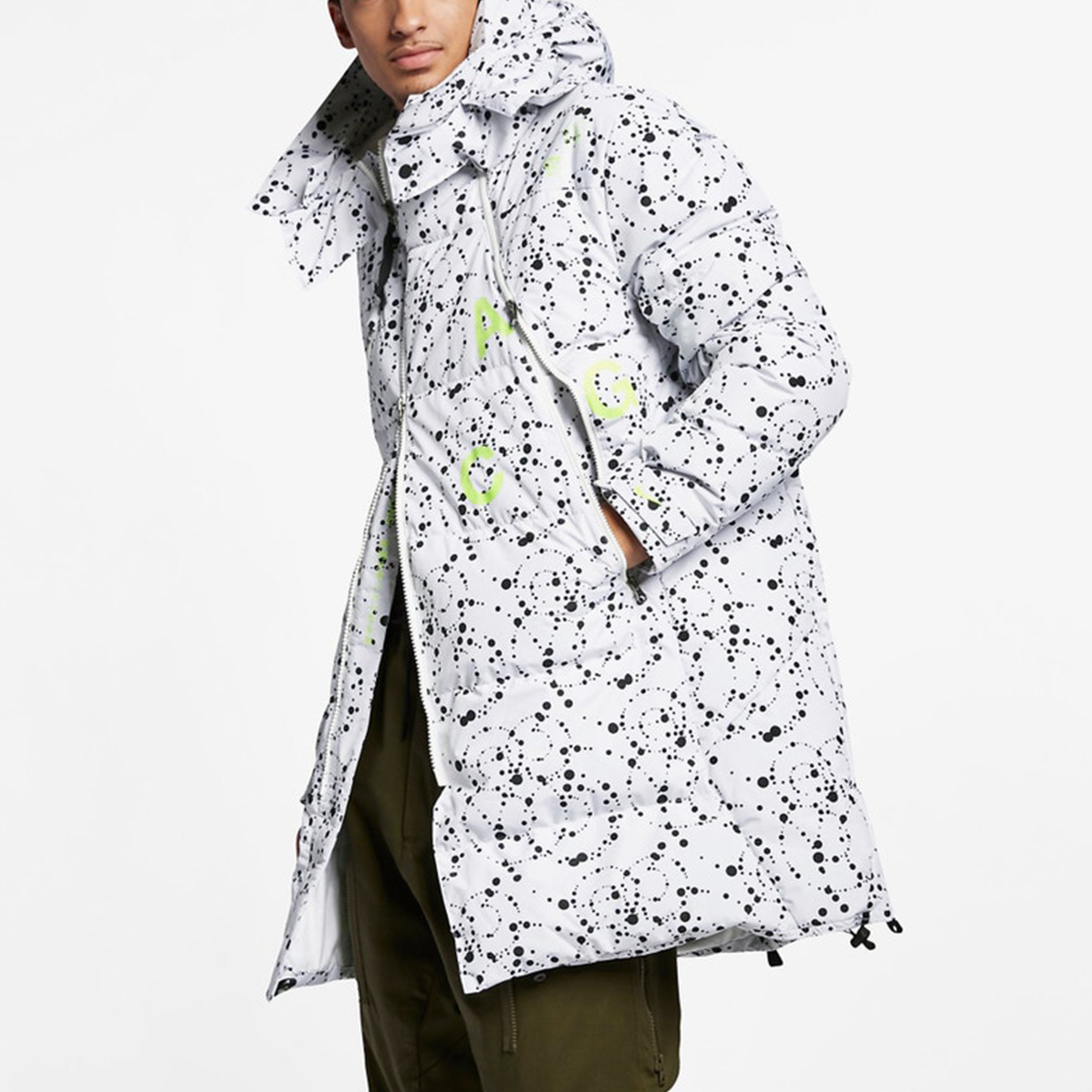 Men's Nike Lab Acg Down-fill Hooded Down Jacket 'White Black