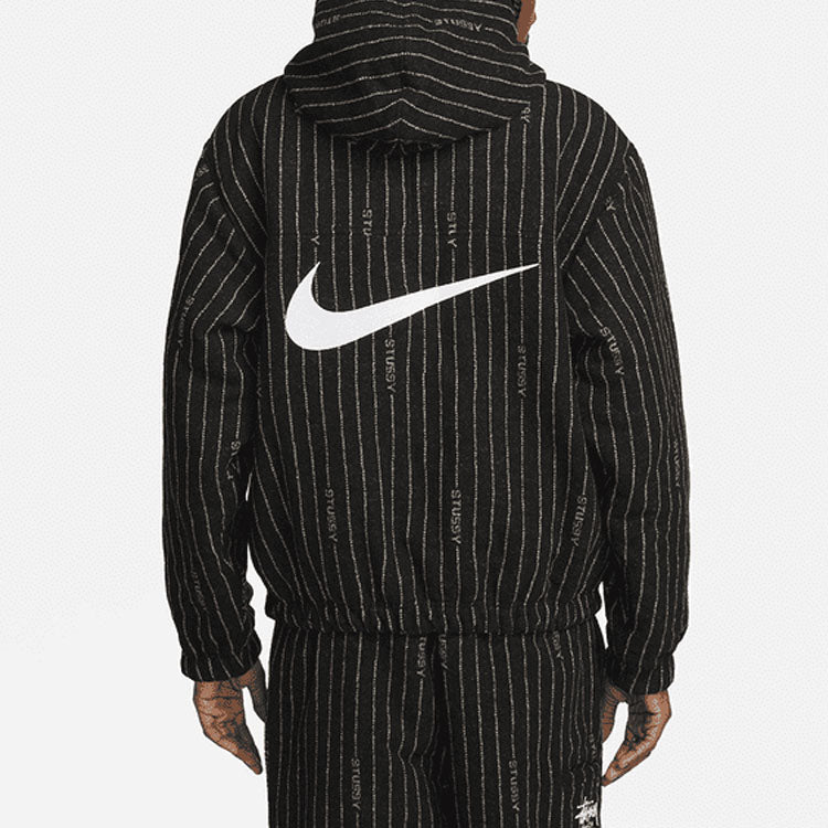 Nike x Stussy Stripe Wool Jacket 'Antique Black' DR4023-010
