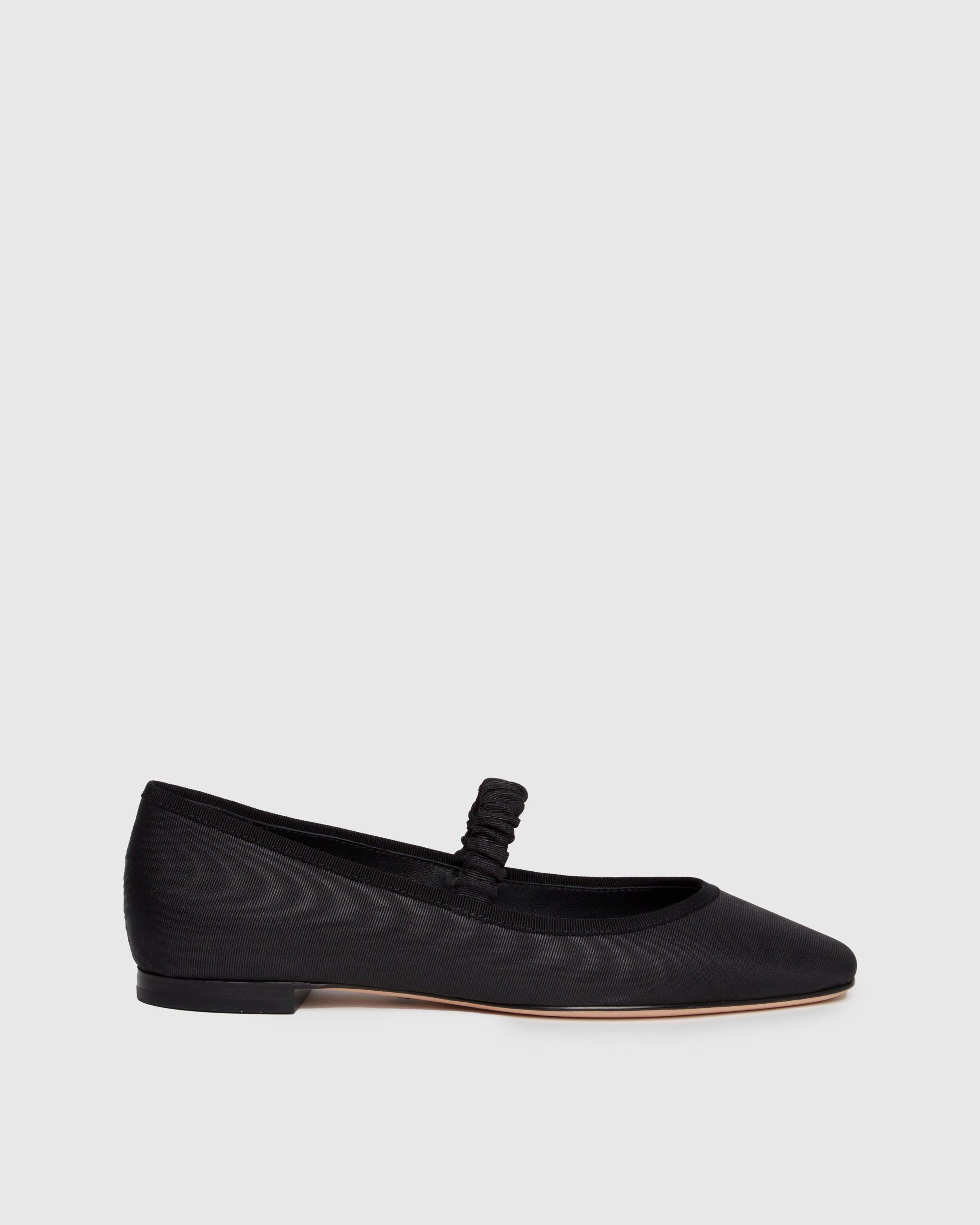 Jolie Flat - Black Leather - PAIGE
