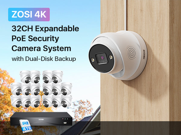 ZOSI 800万画素 poe防犯カメラセット16台 16台防犯カメラpoe 屋外 poe