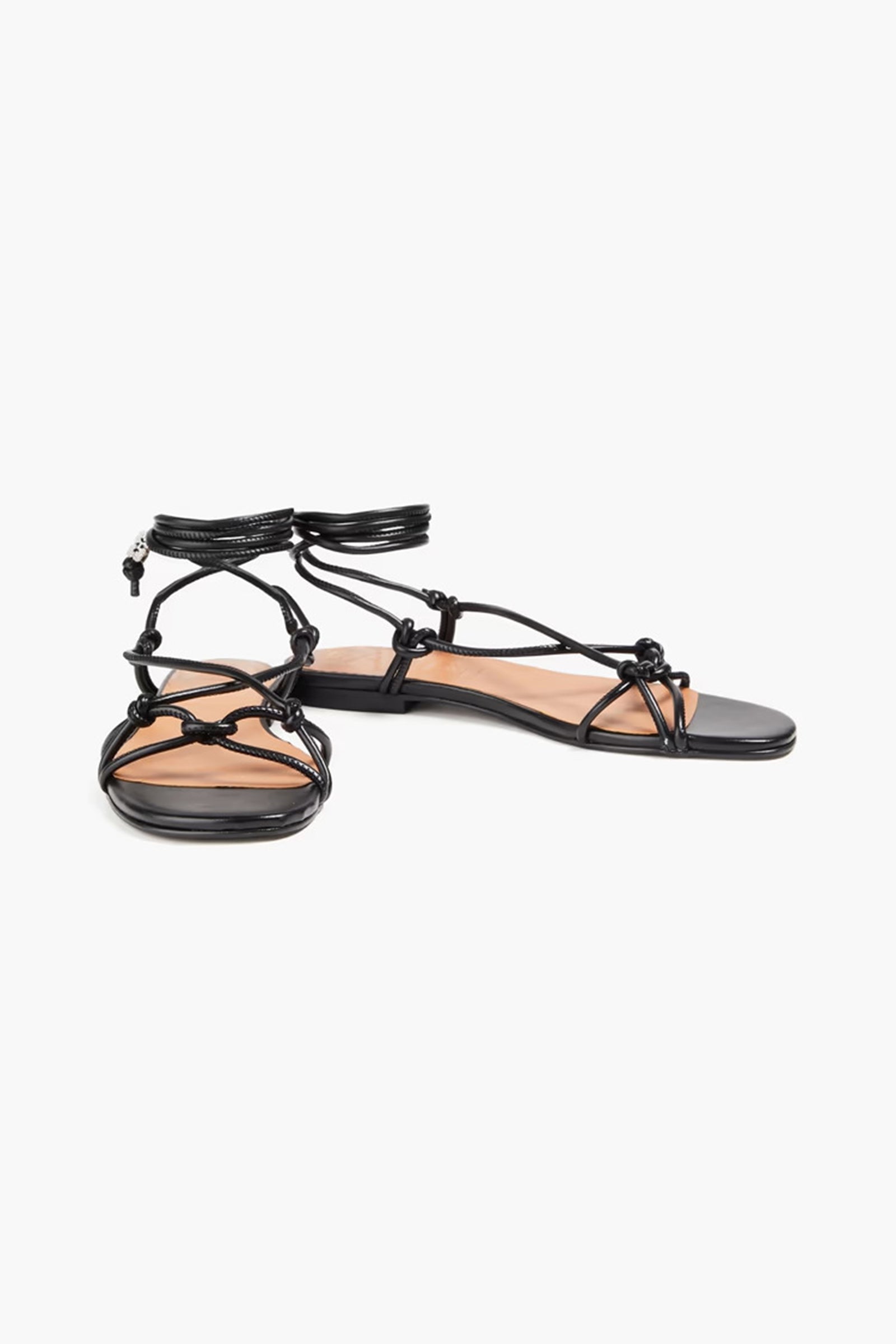 Ganni Embellished Knotted Vegan Leather Sandals | Wardrobe Icons