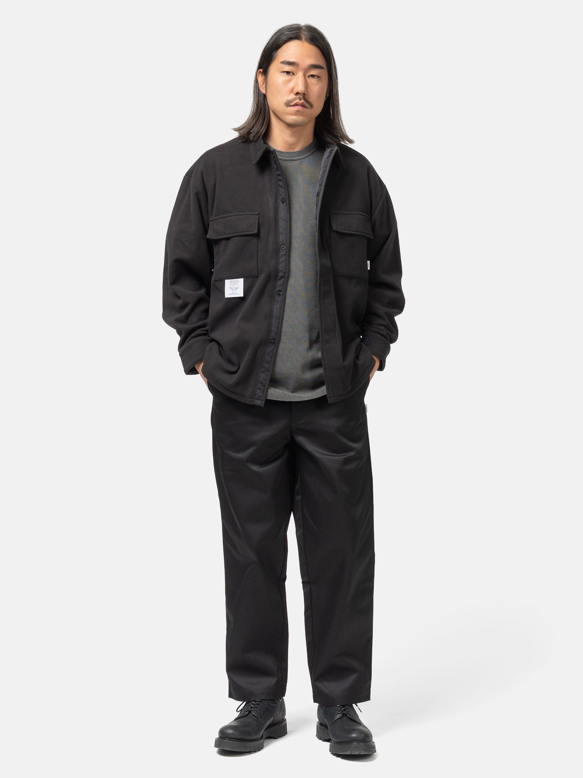 WTAPS OBJ / LS / POLY. Fleece Black | HAVEN