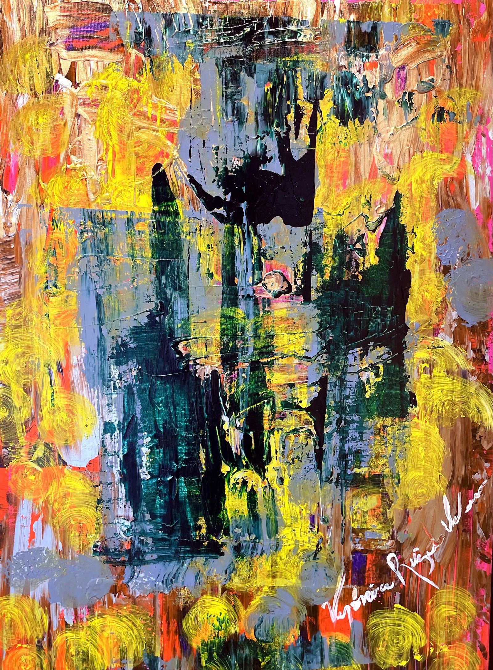 吉本 弘 『恬(やすらぐ)』真筆 油絵 絵画 抽象画