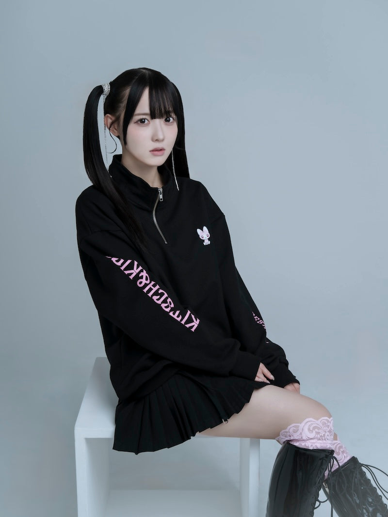 松本ももな】ハーフジップスウェット - ピンク - 高嶺のなでしこ