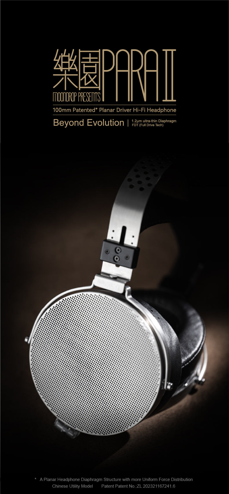 MOONDROP PARA II 100mm Planar Full-Size Over-ear Headphone