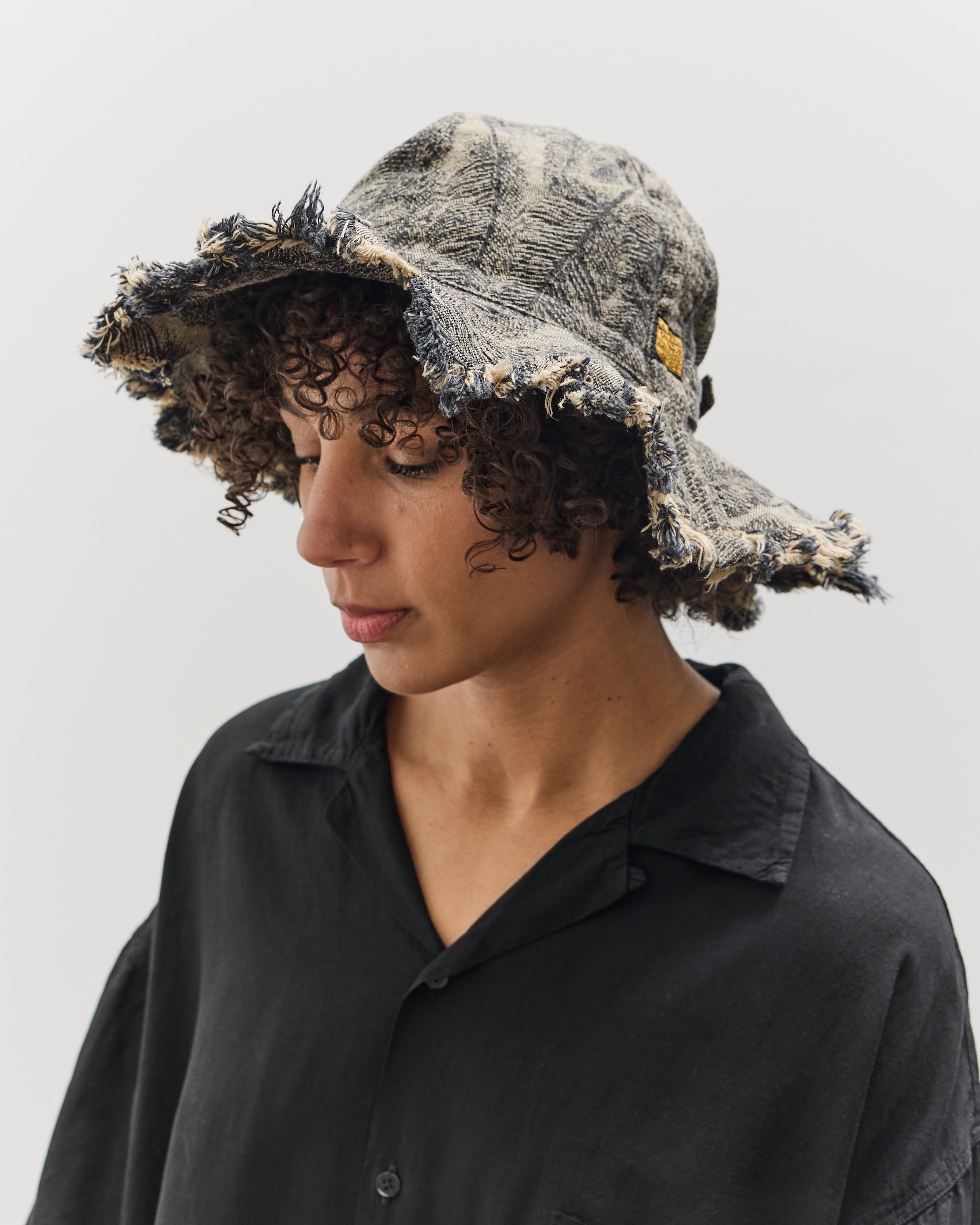 Kapital 12oz MAGPIE Denim RADIO Tulip Hat, BLKxBE – Glasswing