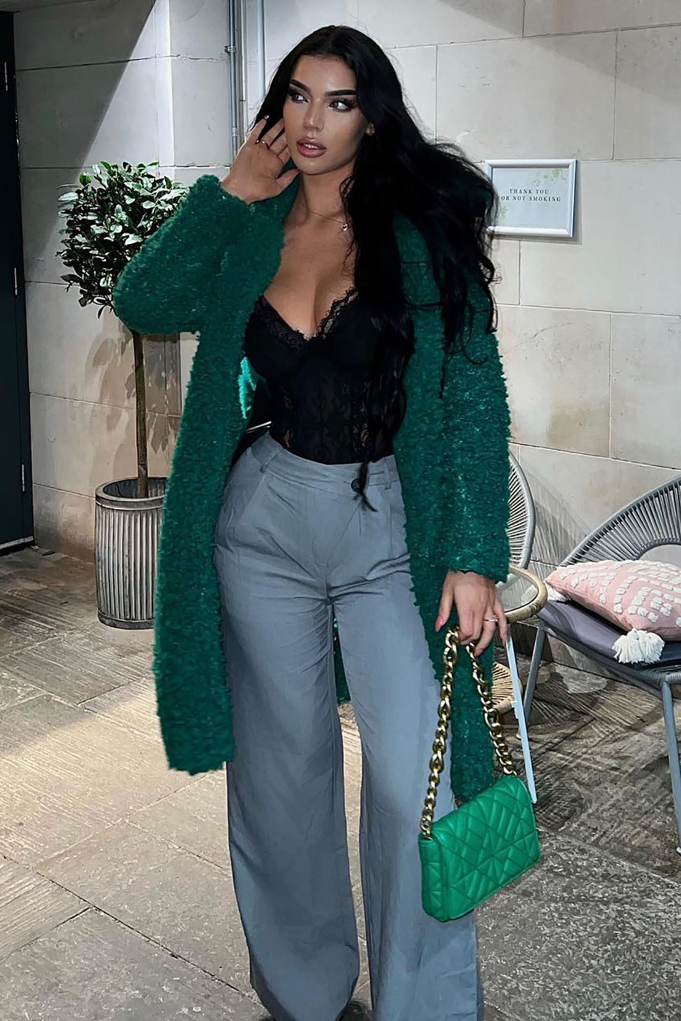 All About Me Fuzzy Coat - Kelly Green | Fashion Nova