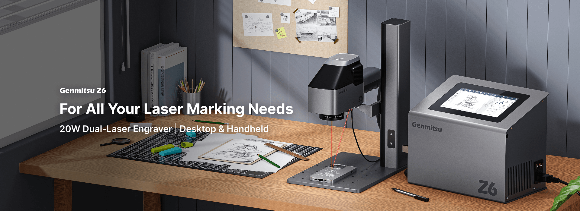 Genmitsu Z6 20W Dual Laser Machine, Jewelry Engraver, Fast Metal