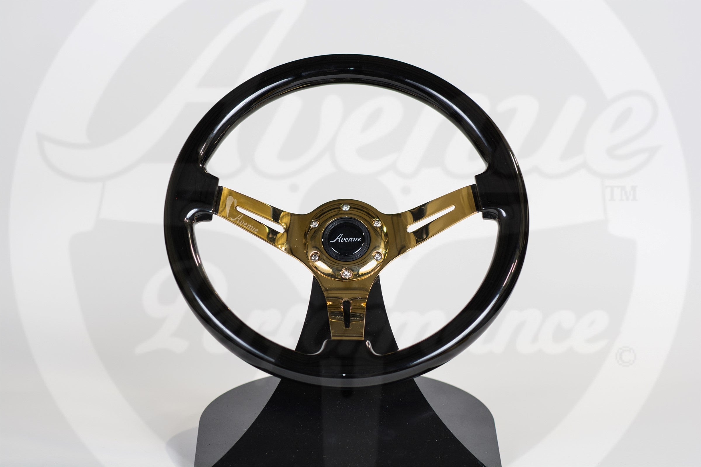 AVENUE RAVEN BLACK W/ GOLD SPOKES STEERING WHEEL – Avenue Performance