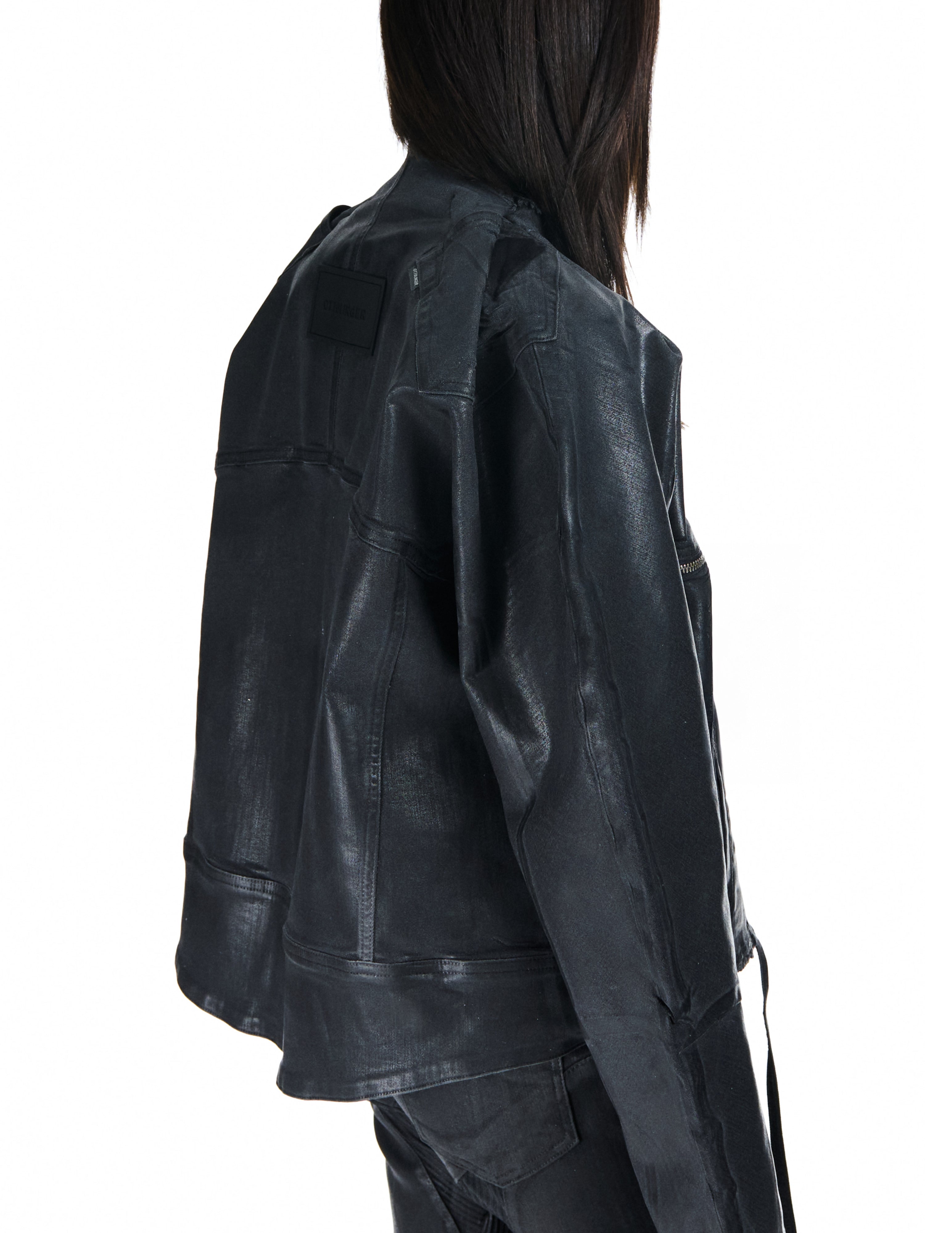 Ottolinger — Glazed Denim Zip Jacket
