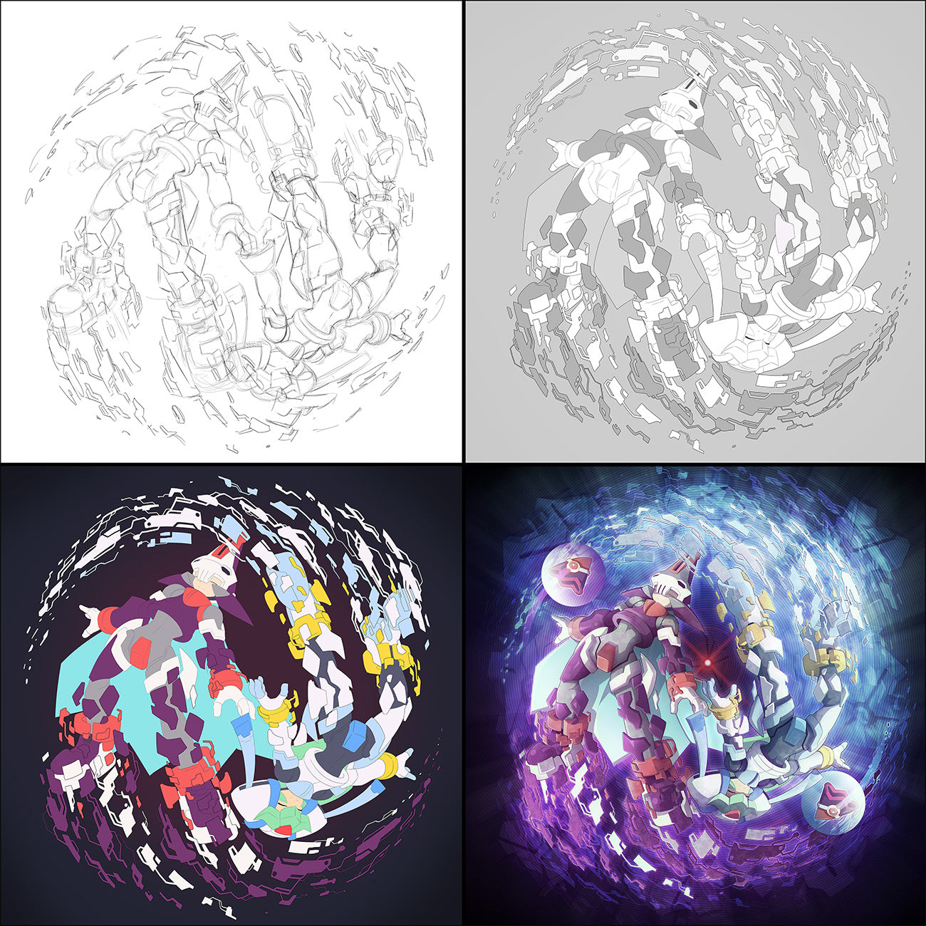 The sleeve art of the Mega Man Zero/ZX vinyl box set – Laced Records