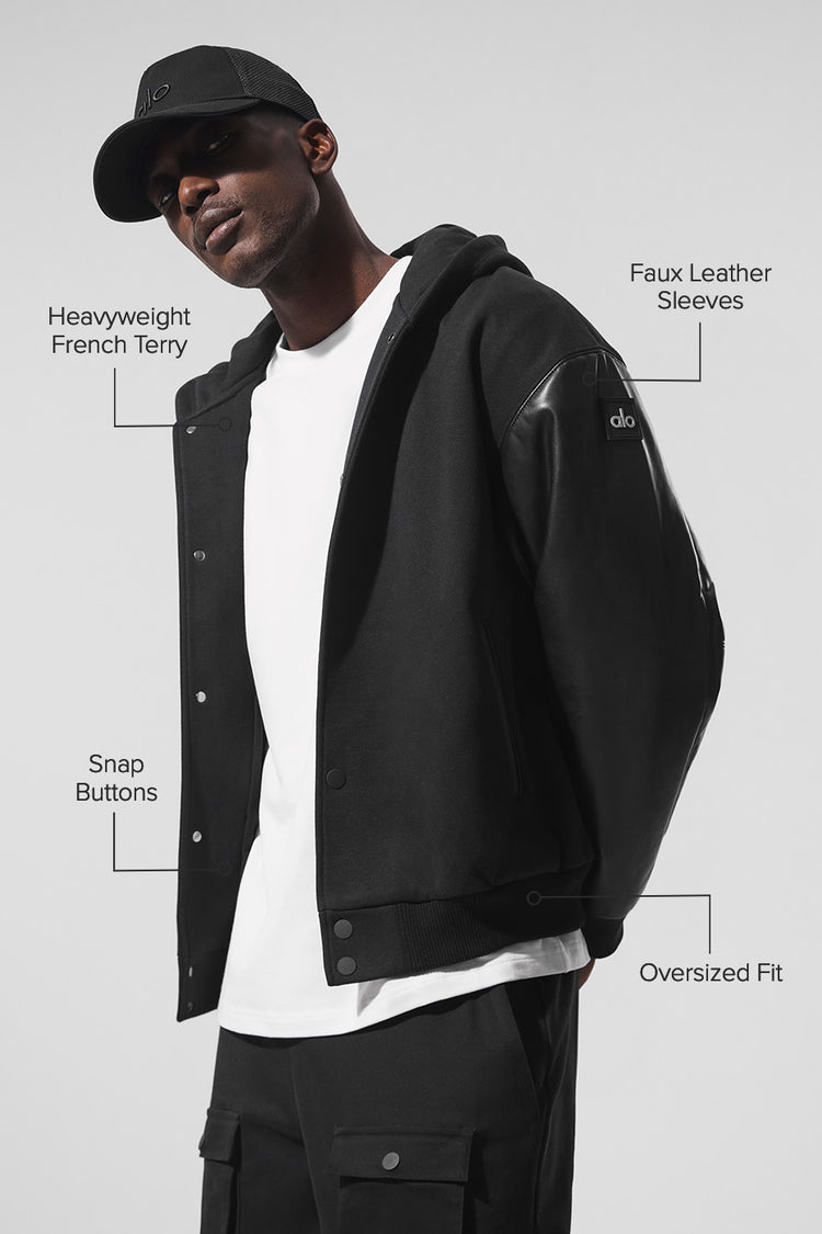 Select Hooded Bomber Jacket - Black | ALO