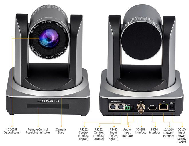FEELWORLD POE20X 同時 3G-SDI HDMI IP ライブストリーミング PTZ