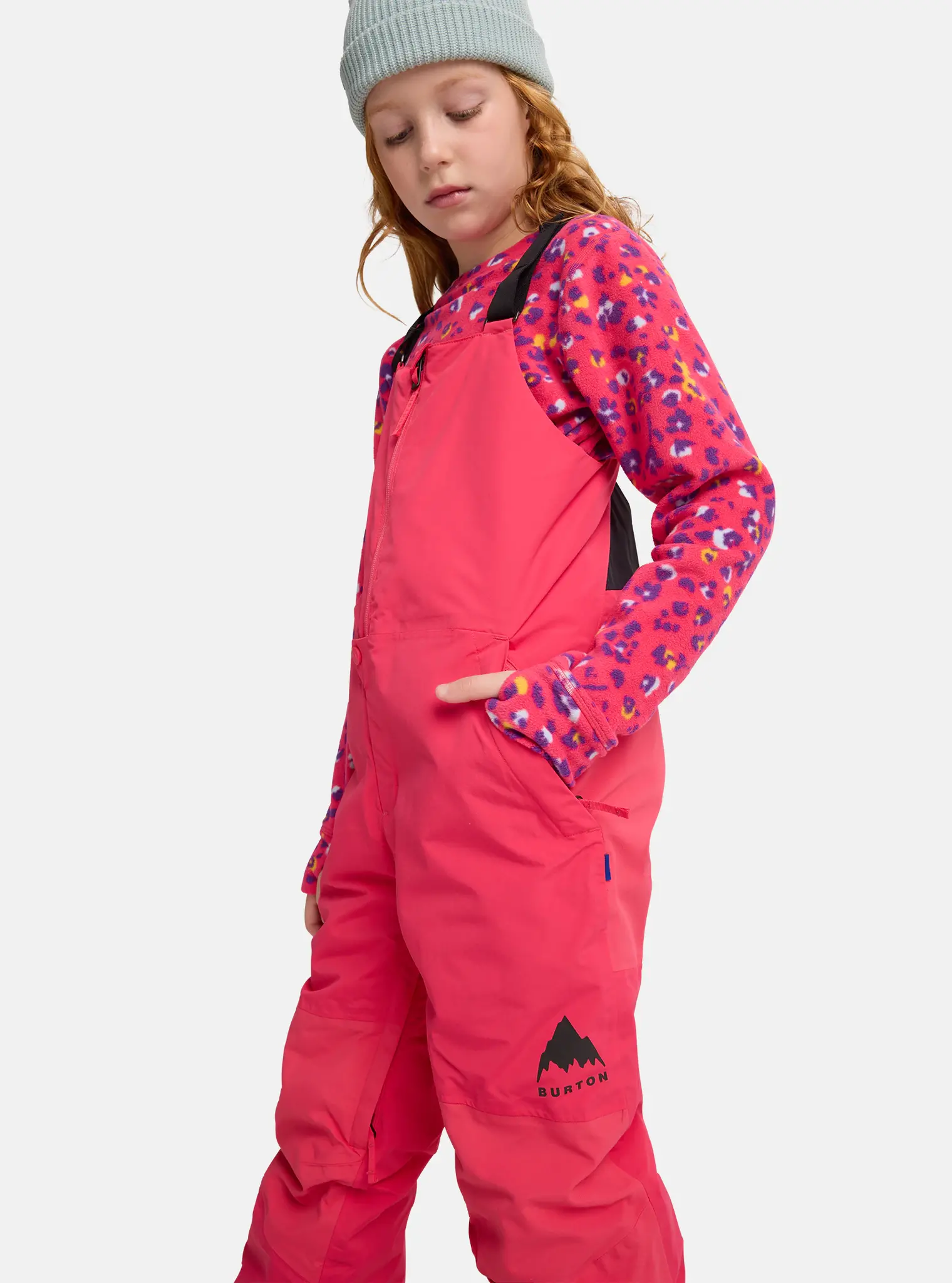 Kids' Burton Skylar 2L Bib Pants- Azalea Pink - Yellow Turtle
