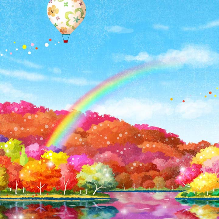 絵画 「虹色紅葉 (にじいろもみじ)」
