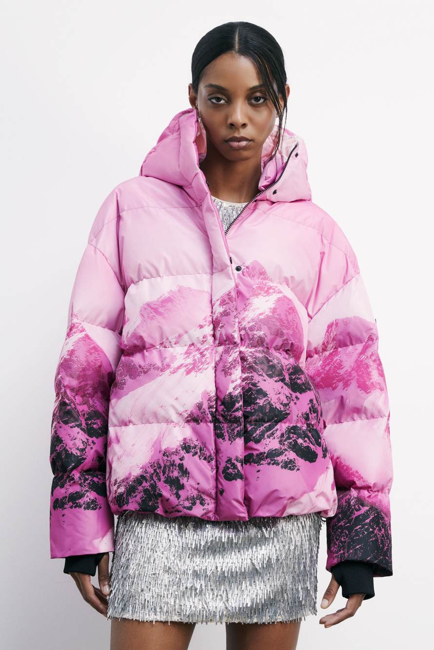 Chimeric Mountains oversized down jacket | Pink | Patrizia Pepe