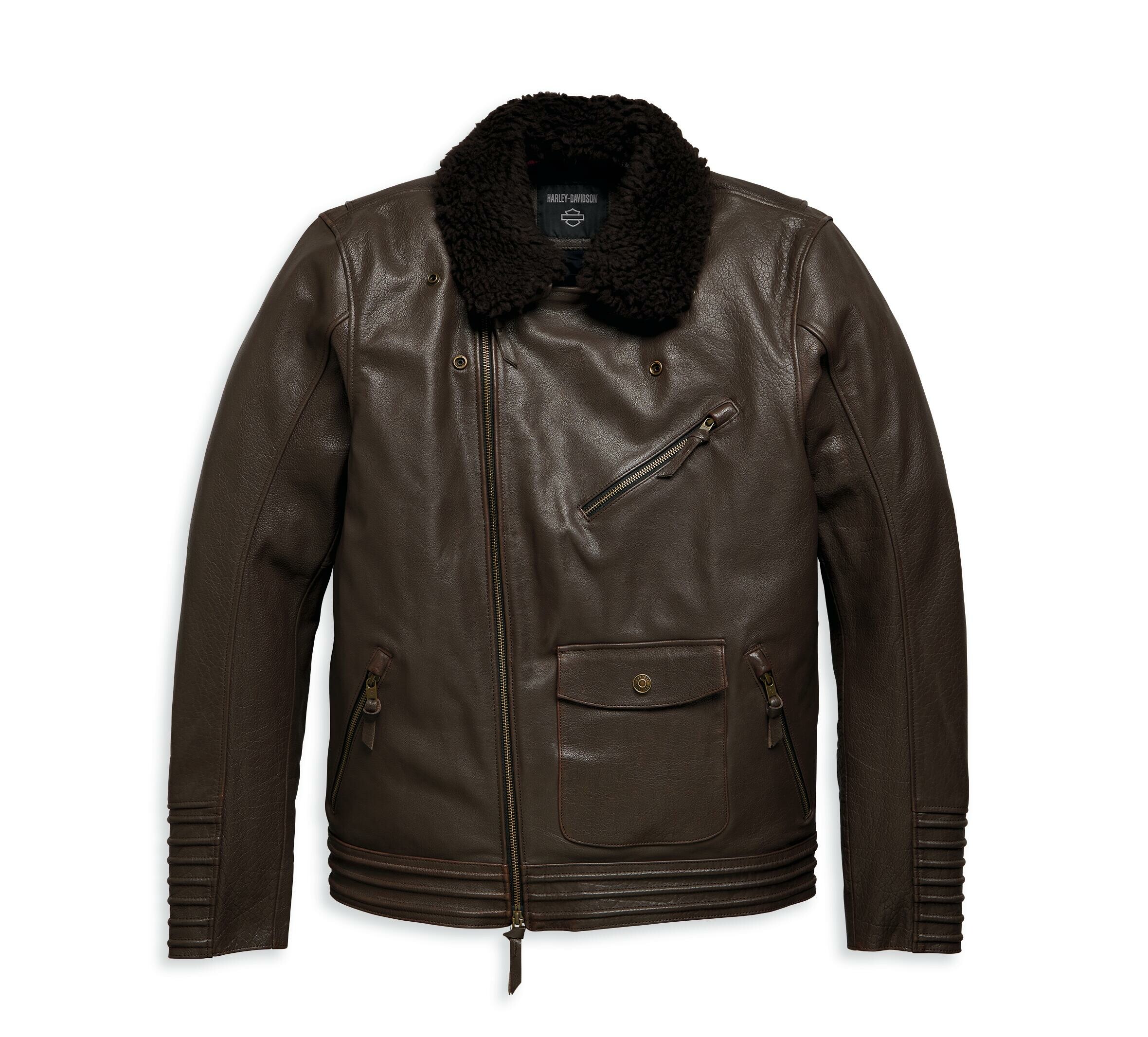 Men's Maverick Leather Biker Jacket - Java | Harley-Davidson® Amman