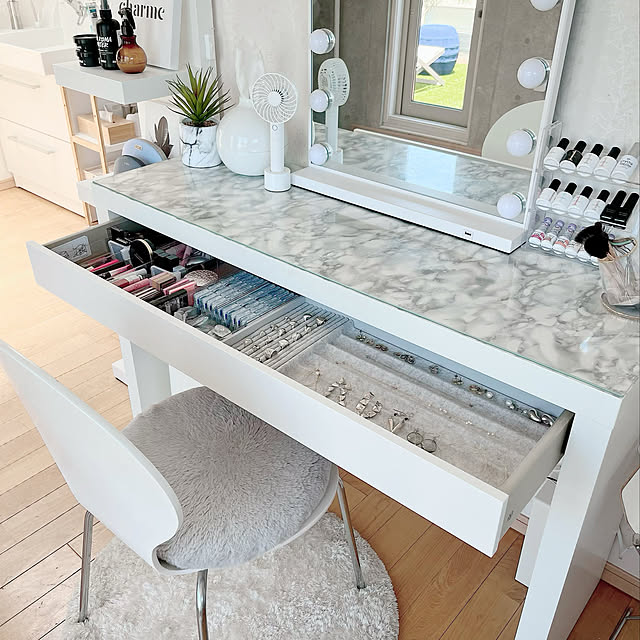 Francfranc エルドラド ハリウッドミラー ホワイト 調光 調色 ライト付