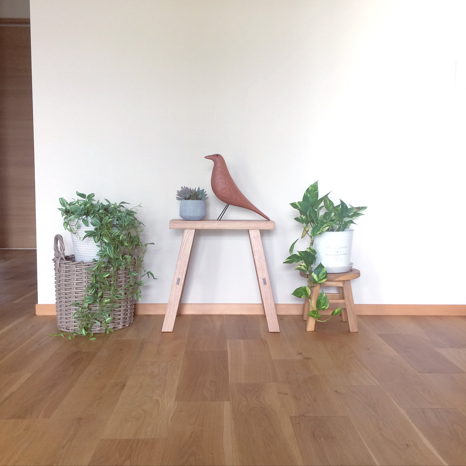 無印良品 木製サイドテーブルベンチ無印良品】タモ材 サイドテーブル