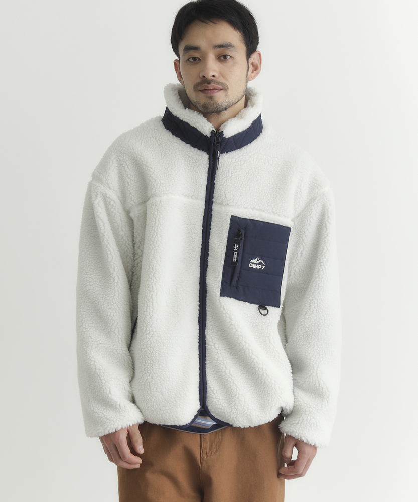 ボアフルジップスタンドネックブルゾン(S ベージュ): ジャケット