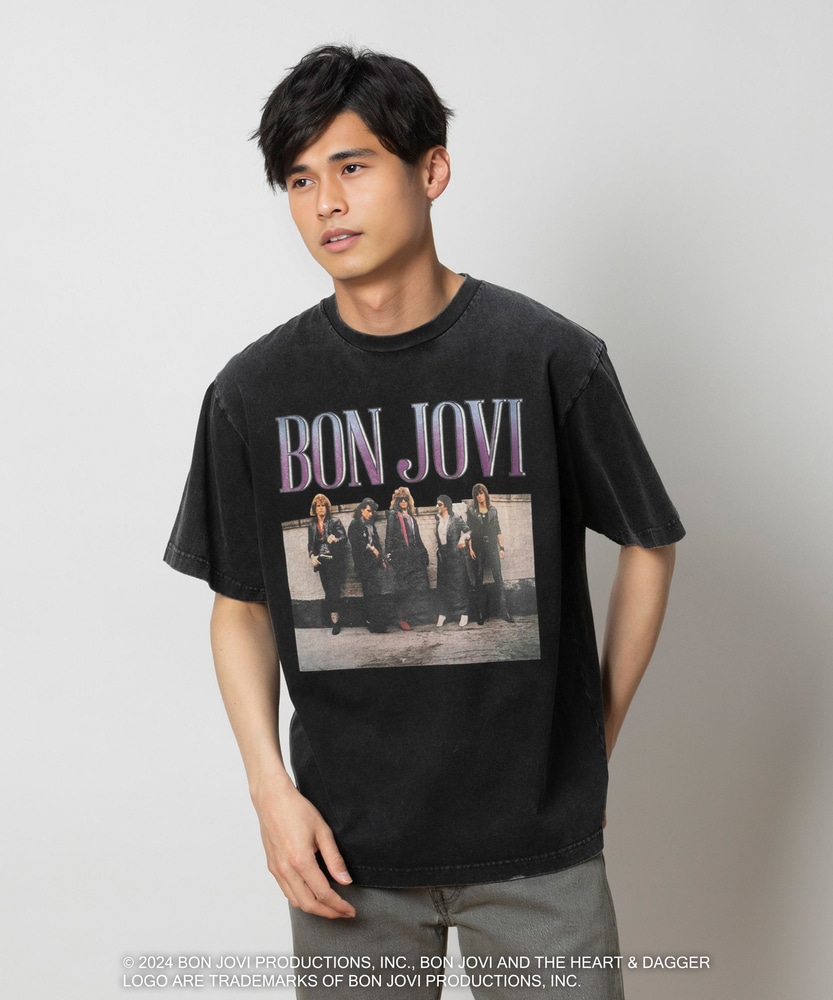 ヴィンテージ加工バンド・ムービーTシャツ(M ボンジョビ): トップス
