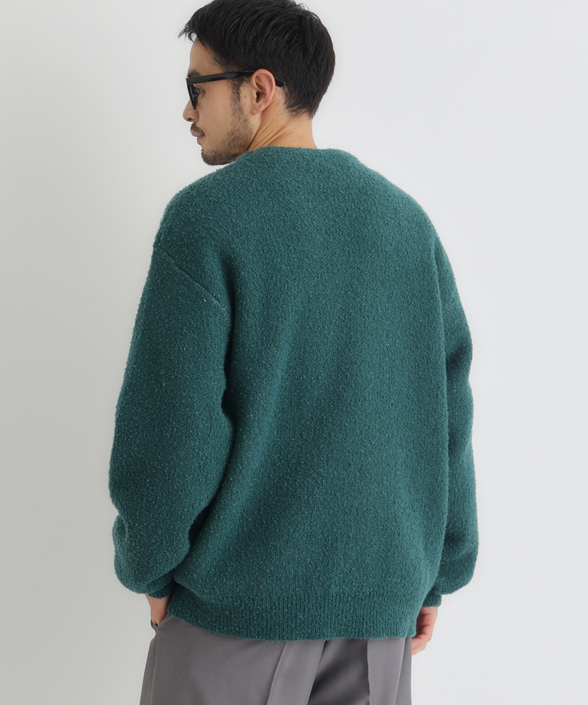 ダブルジャガードロゴクルーネックセーター(S ネイビー): トップス