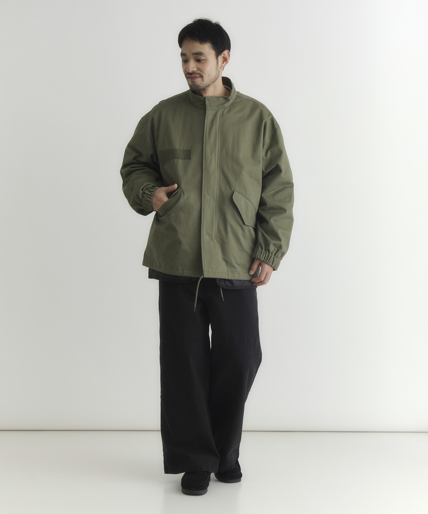 3シーズン対応】「ライナー付き」ショート丈モッズコート(M オリーブ