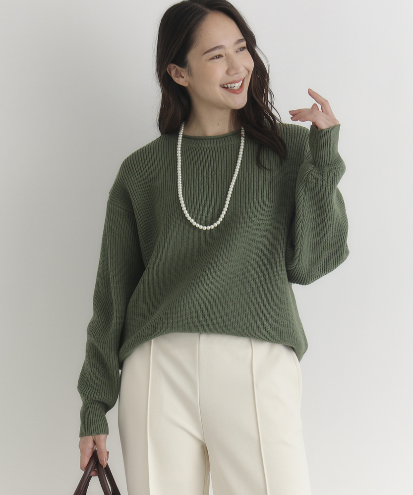 畦編みクルーネックセーター(S キナリ): トップス｜Right-on公式