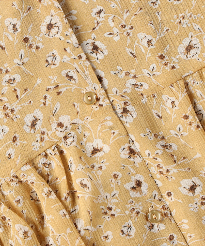 花柄シフォンワンピース ウィメンズ(M イエロー): ワンピース