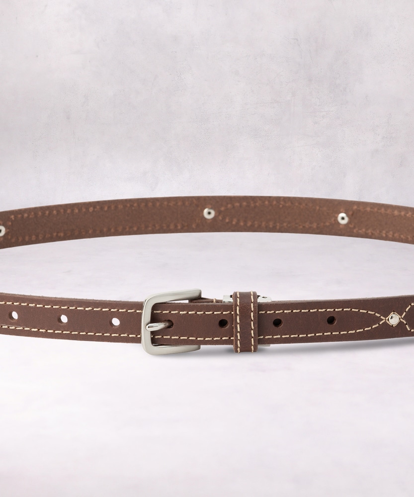 20ステッチ細ベルト(ONE SIZE ブラウン): ファッション雑貨｜Right-on