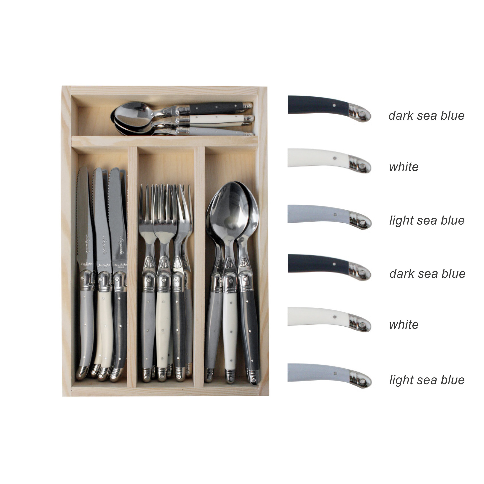 Laguiole cutlery set 24-piece 1.2mm black - Kom Amsterdam
