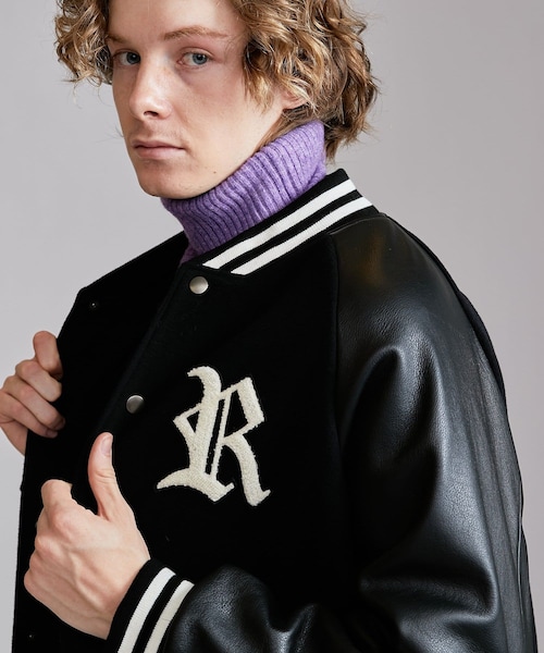 Lui's（ルイス）の「“R”ロゴ ヴァーシティージャケット/スタジャン