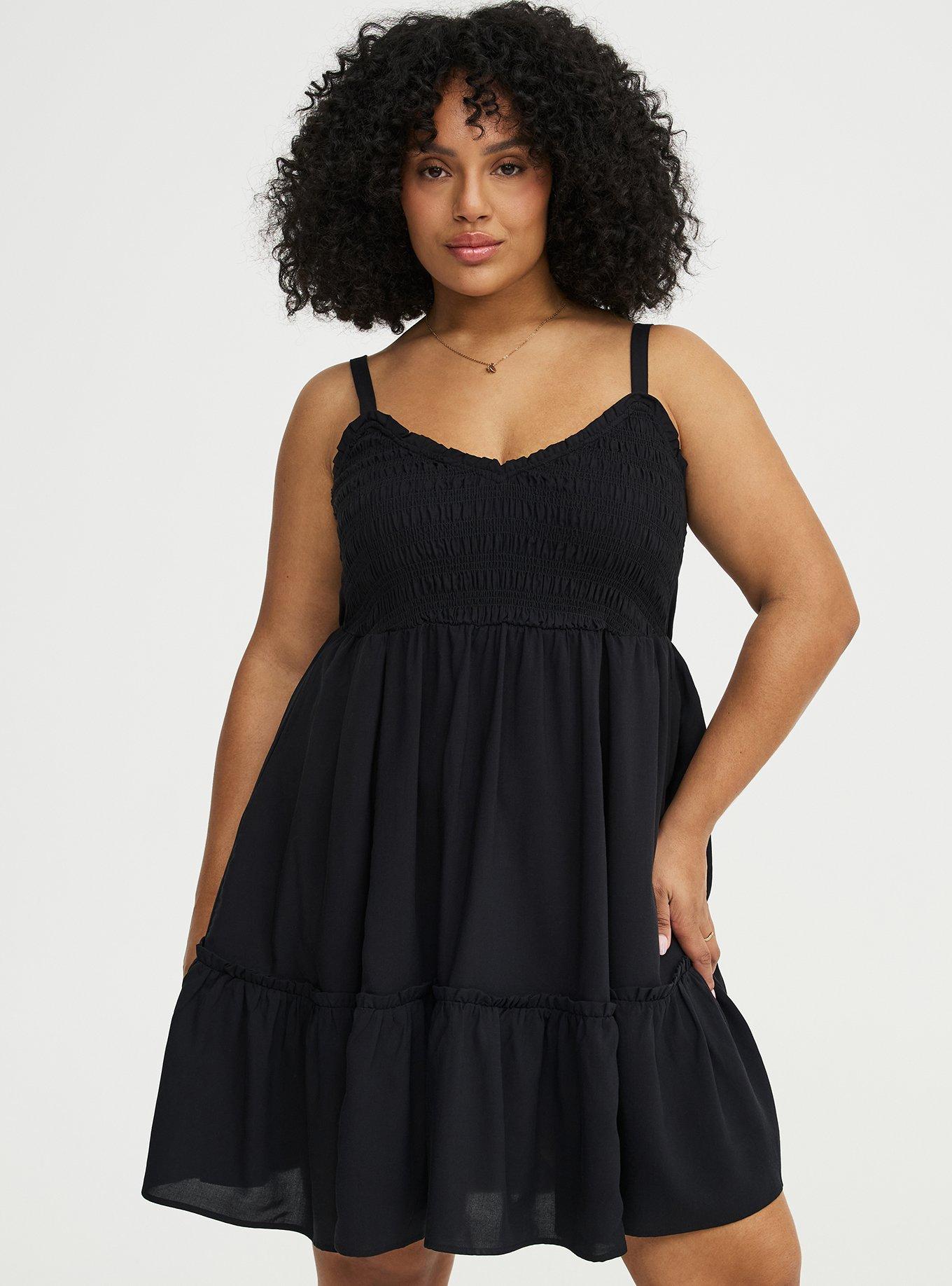 Plus Size - Smocked Bodice Mini Dress - Torrid