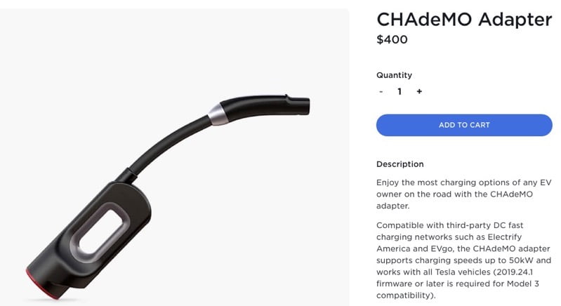 Tesla CHAdeMO Adapter Back in Stock for Purchase Online